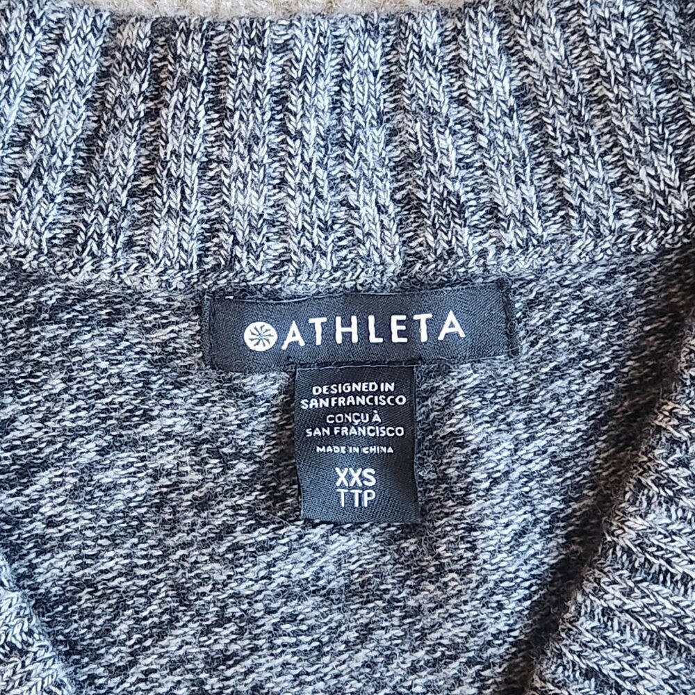 NWOT Athleta Vital V Wool/Cashmere Tunic Sweater Marled Grey - Picture 3 of 12